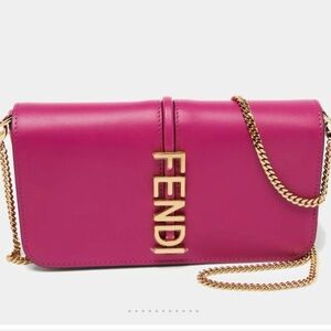Fendi pink wallet on chain